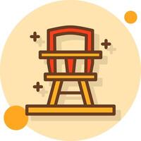 High chair Filled Shadow Circle Icon vector