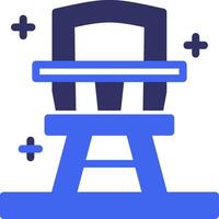 High chair Solid Two Color Icon vector