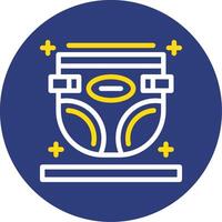 Diaper Dual Line Circle Icon vector