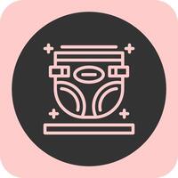 Diaper Linear Round Icon vector