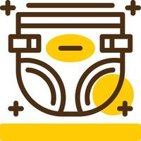 Diaper Yellow Lieanr Circle Icon vector