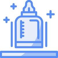 Baby bottle Line Filled Blue Icon vector