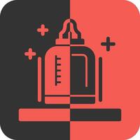 Baby bottle Red Inverse Icon vector