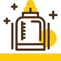 Baby bottle Yellow Lieanr Circle Icon vector