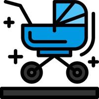 Stroller Line Filled Icon vector