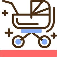 Stroller Color Filled Icon vector