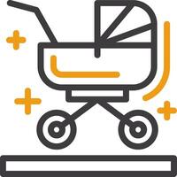 Stroller Line Two Color Icon vector