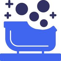 Baby bathtub Solid Two Color Icon vector