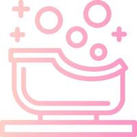 Baby bathtub Linear Gradient Icon vector