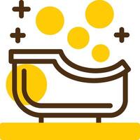 Baby bathtub Yellow Lieanr Circle Icon vector