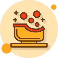 Baby bathtub Filled Shadow Circle Icon vector