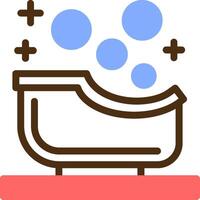 Baby bathtub Color Filled Icon vector