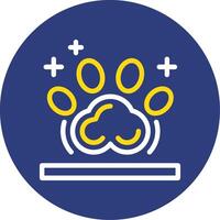 Pet pawprint Dual Line Circle Icon vector