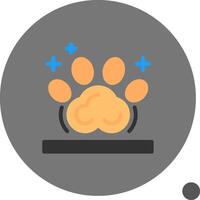 mascota huella plano sombra icono vector