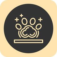 Pet pawprint Linear Round Icon vector