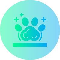 Pet pawprint Gradient Circle Icon vector