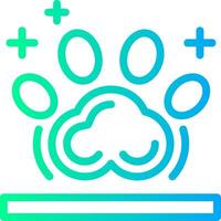 Pet pawprint Linear Gradient Icon vector