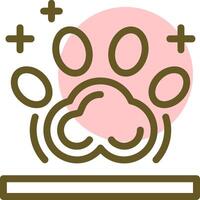 Pet pawprint Linear Circle Icon vector