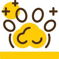 Pet pawprint Yellow Lieanr Circle Icon vector