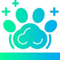 Pet pawprint Solid Multi Gradient Icon vector