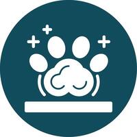 Pet pawprint Line Two Color Icon vector