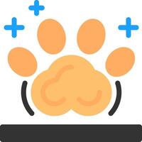mascota huella plano icono vector
