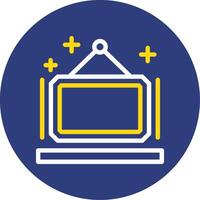 Picture frame Dual Line Circle Icon vector