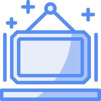 Picture frame Line Filled Blue Icon vector