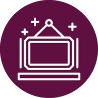 Picture frame Outline Circle Icon vector