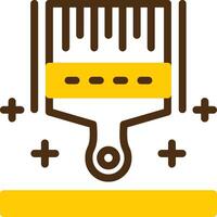 Paintbrush Yellow Lieanr Circle Icon vector