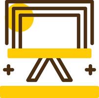 Easel Yellow Lieanr Circle Icon vector