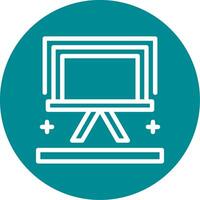Easel Outline Circle Icon vector