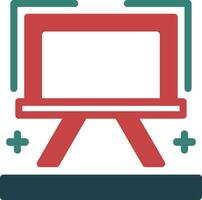Easel Glyph Two Color Icon vector
