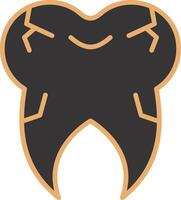 Cracked Tooth Vector Icon