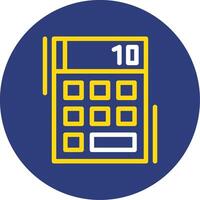 Calculator Dual Line Circle Icon vector