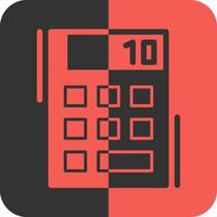 calculadora rojo inverso icono vector