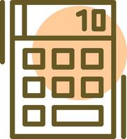 Calculator Linear Circle Icon vector