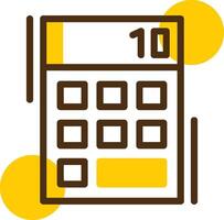 Calculator Yellow Lieanr Circle Icon vector