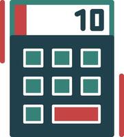 Calculator Glyph Two Color Icon vector
