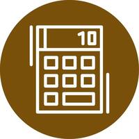 Calculator Outline Circle Icon vector