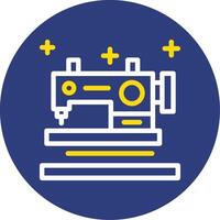 Sewing machine Dual Line Circle Icon vector