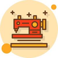 Sewing machine Filled Shadow Circle Icon vector