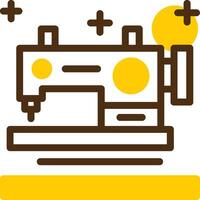 Sewing machine Yellow Lieanr Circle Icon vector