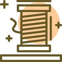 Thread spool Linear Circle Icon vector