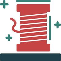 Thread spool Glyph Two Color Icon vector