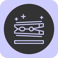 Clothespin Linear Round Icon vector