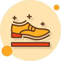 Shoe Filled Shadow Circle Icon vector