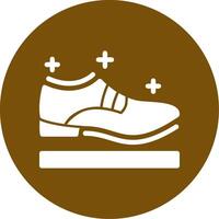 zapato glifo circulo icono vector