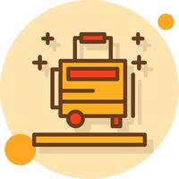 Suitcase Filled Shadow Circle Icon vector