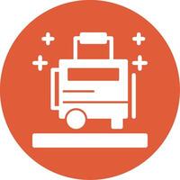 Suitcase Glyph Circle Icon vector
